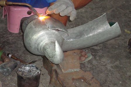 art work process 'welding aluminium'